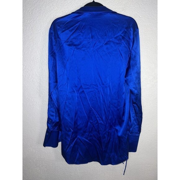 Ser.o.ya Karry Shirt 95% Silk Size Small Blue Collared Blouse Retail $395 X - Picture 12 of 15